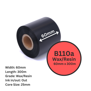 DM 60mm x 300m Wax / Resin B110A 1" Out