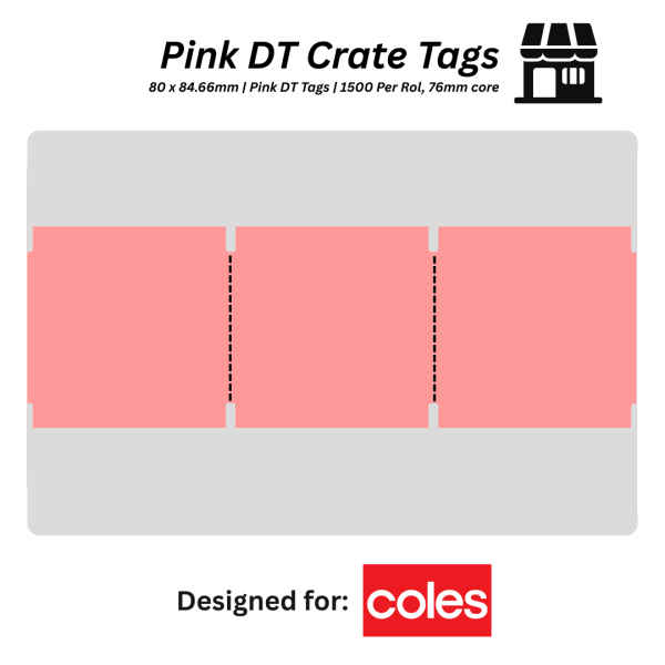 80 x 84.66mm Pink DT Crate Tags