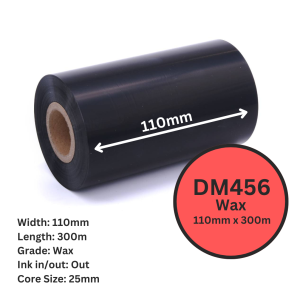 DM 110mm x 300m Wax DM456 1" Out