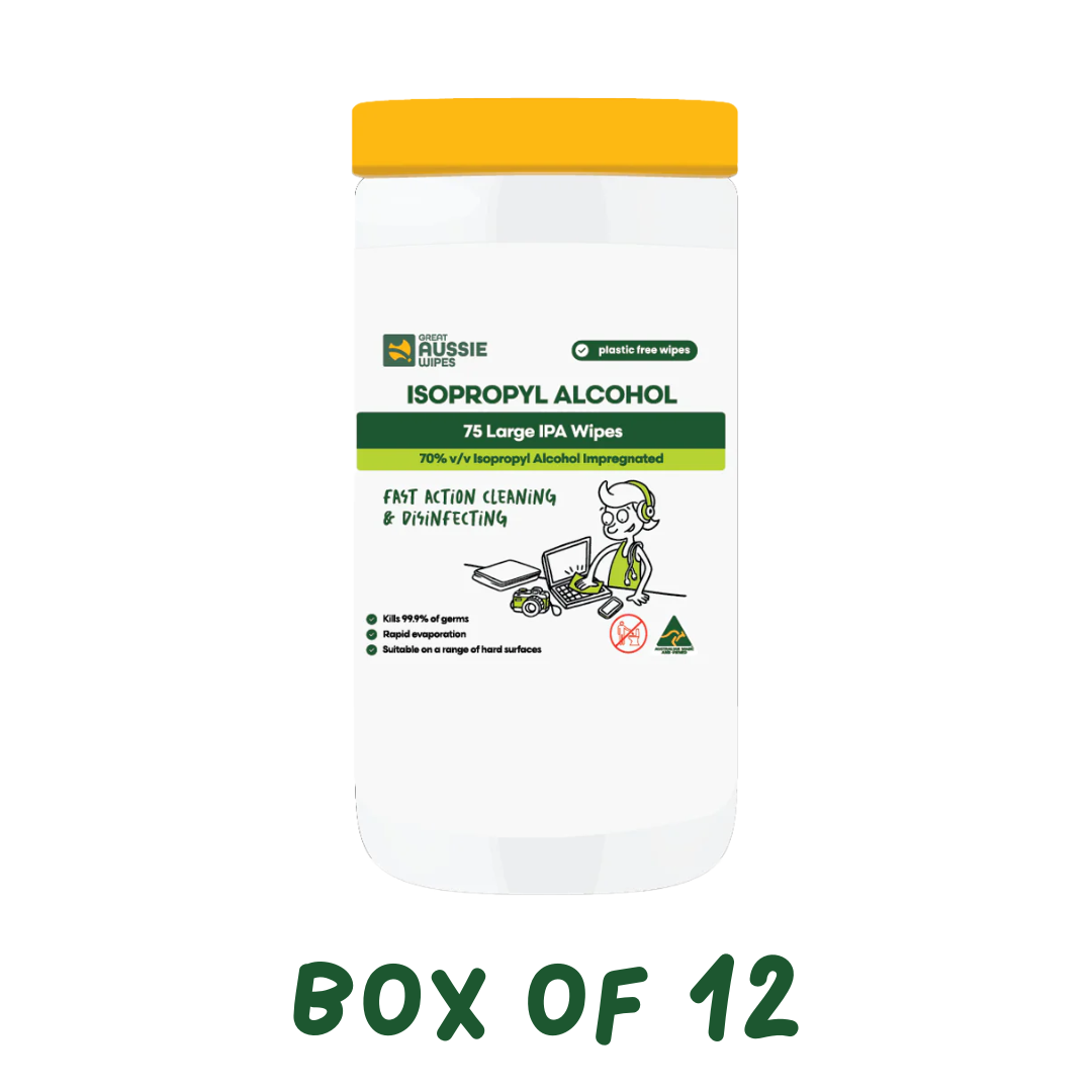 Great Aussie Wipes - Isopropyl Alcohol (BOX OF 12)